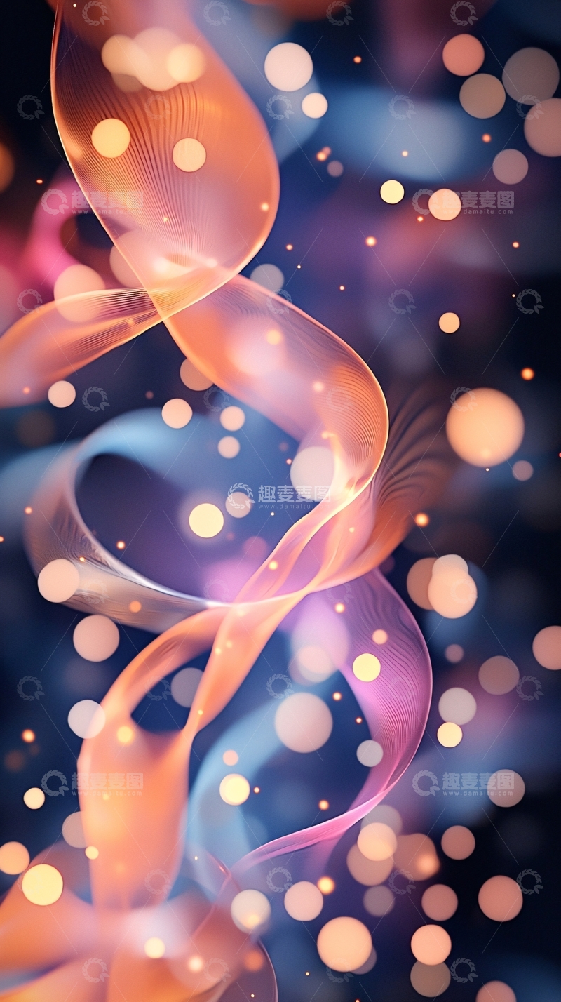 高清大图下载【趣麦麦图】抽象光线曲线和圆点