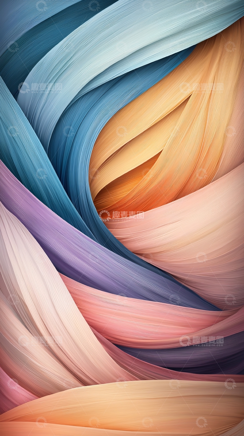 高清大图下载【趣麦麦图】抽象彩色丝绸纹理
