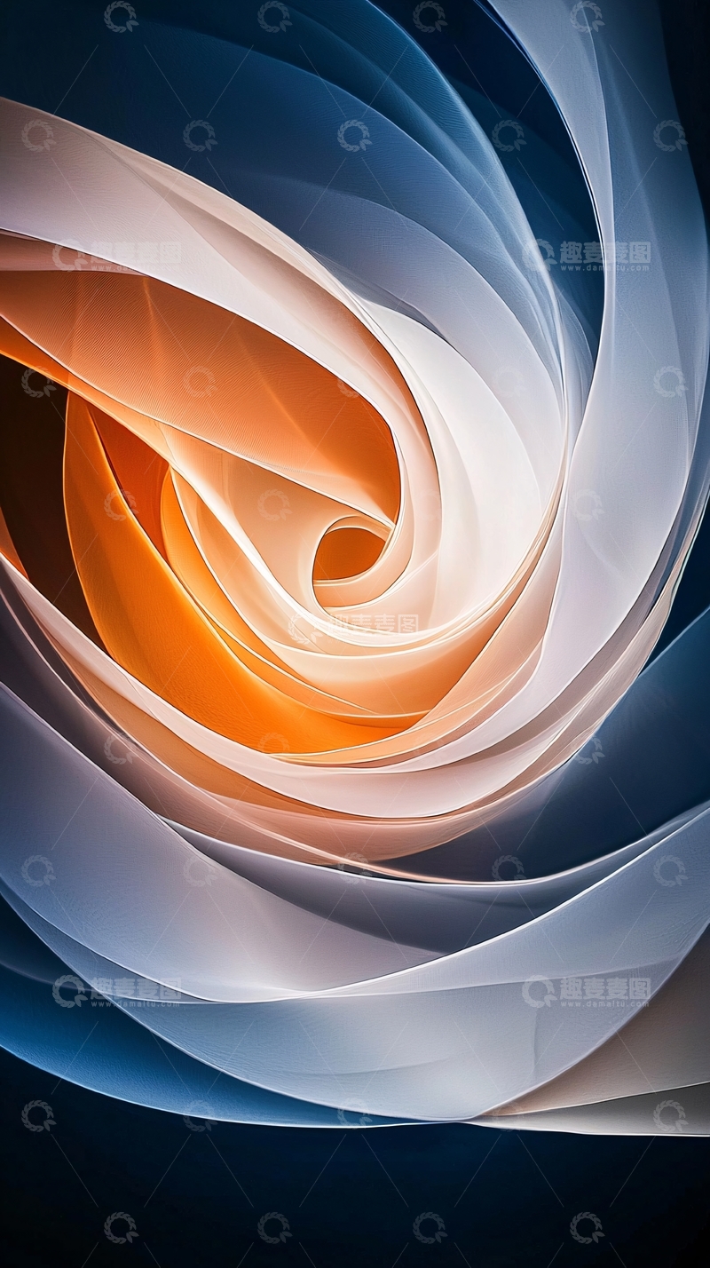 高清大图下载【趣麦麦图】抽象漩涡线条流动