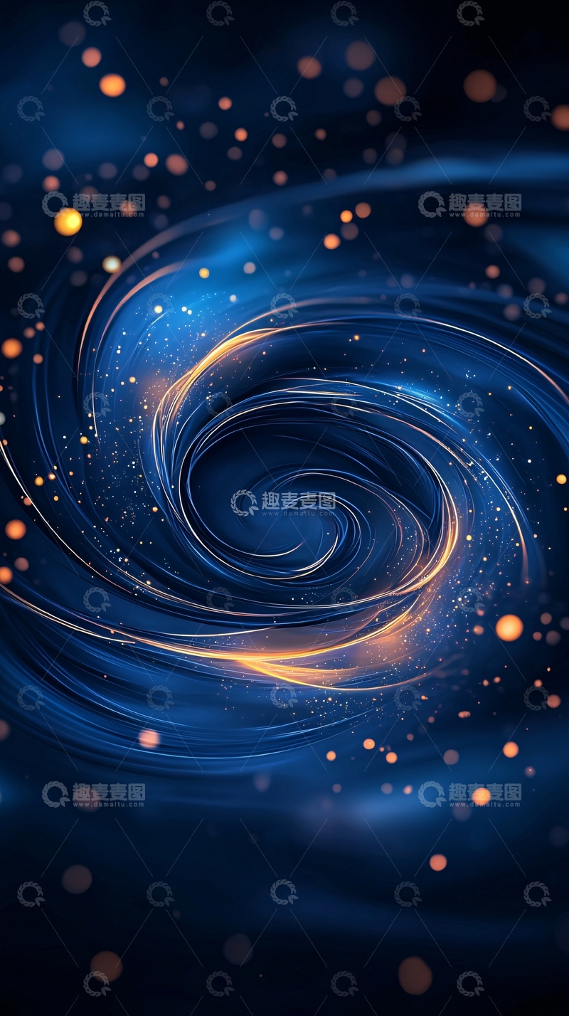 高清大图下载【趣麦麦图】蓝色星空漩涡背景