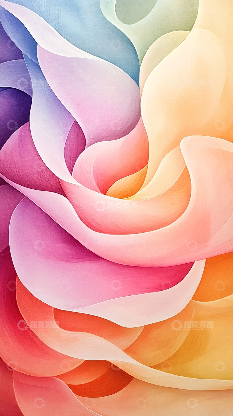 高清大图下载【趣麦麦图】渐变色彩流动曲线