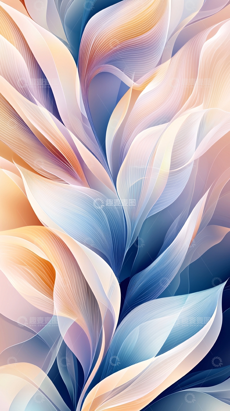 高清大图下载【趣麦麦图】抽象花卉图案