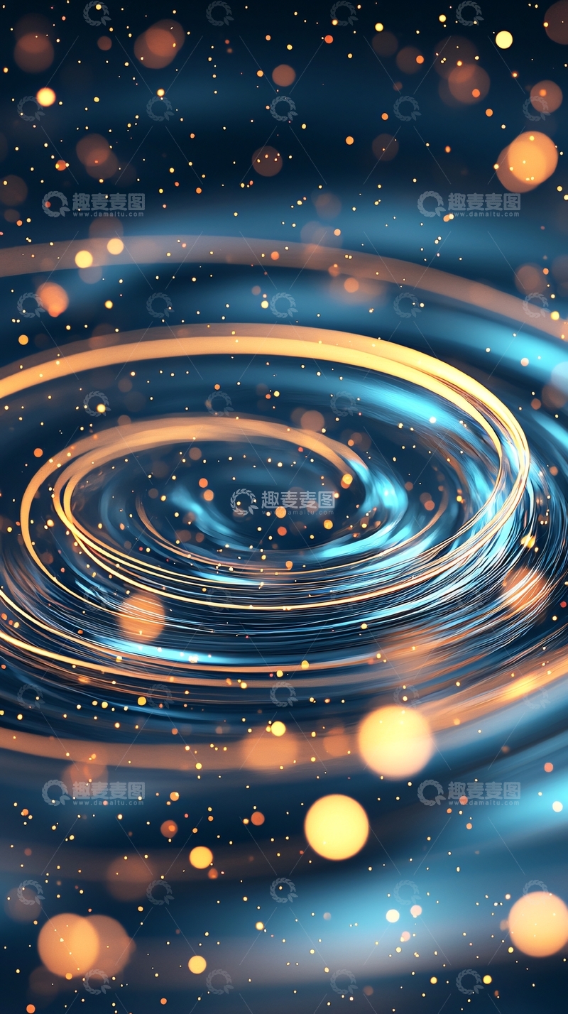 高清大图下载【趣麦麦图】蓝色金色漩涡光晕
