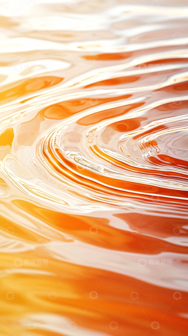 高清大图下载【趣麦麦图】橙色水面上的涟漪
