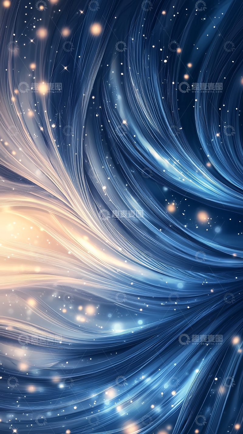 高清大图下载【趣麦麦图】蓝色曲线光芒闪烁