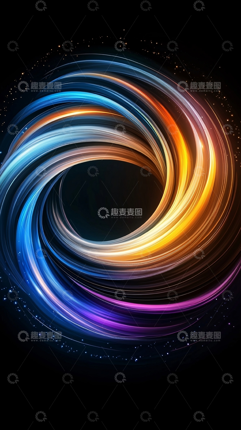 高清大图下载【趣麦麦图】彩色光晕组成的漩涡图案