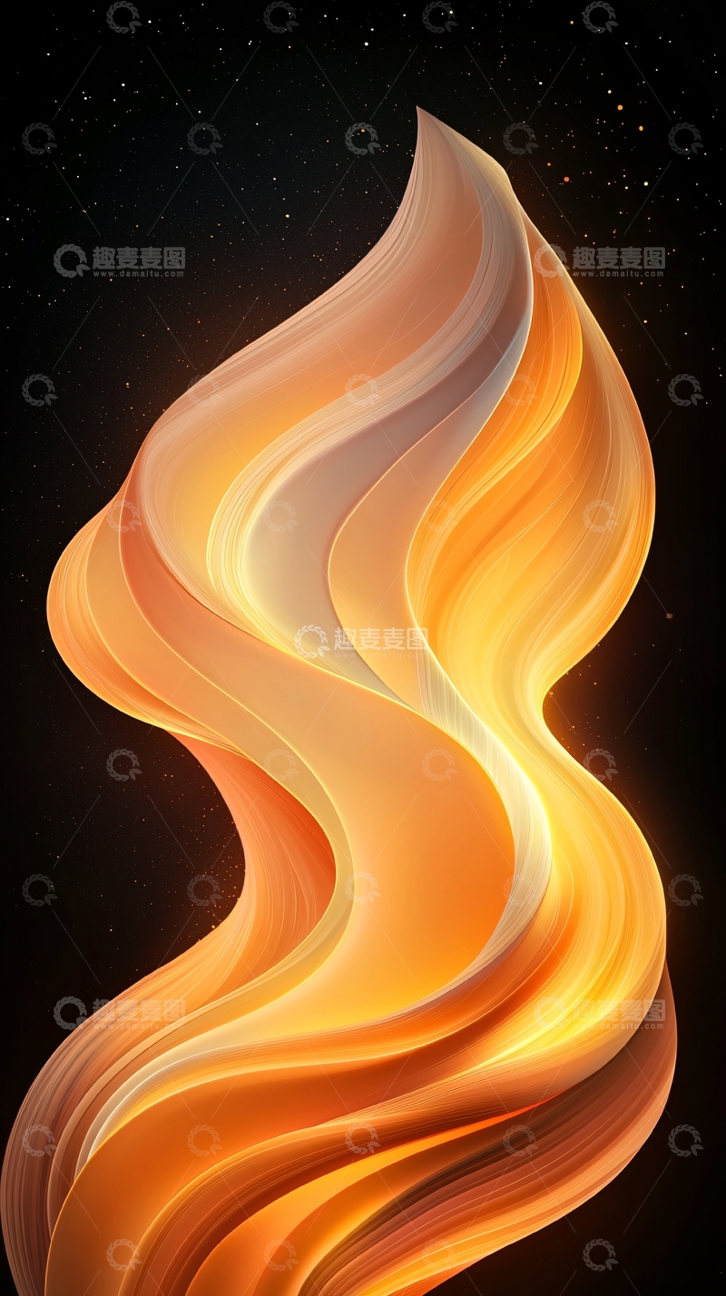 高清大图下载【趣麦麦图】橙色流体渐变