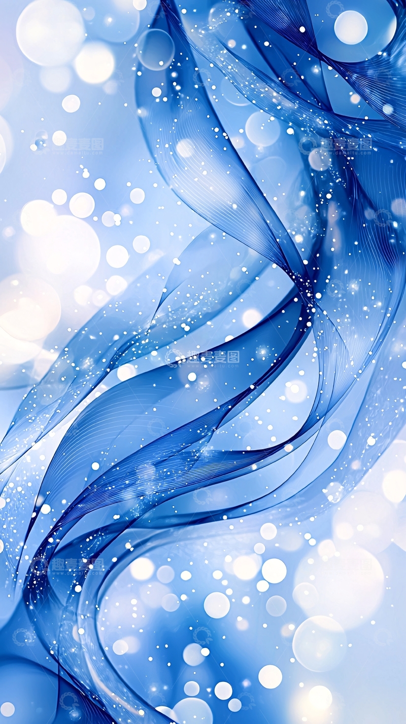 高清大图下载【趣麦麦图】蓝色梦幻光晕背景