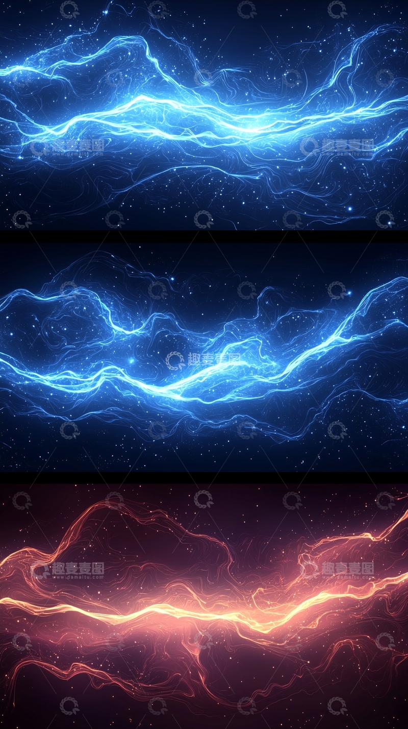 高清大图下载【趣麦麦图】蓝色星云状光线