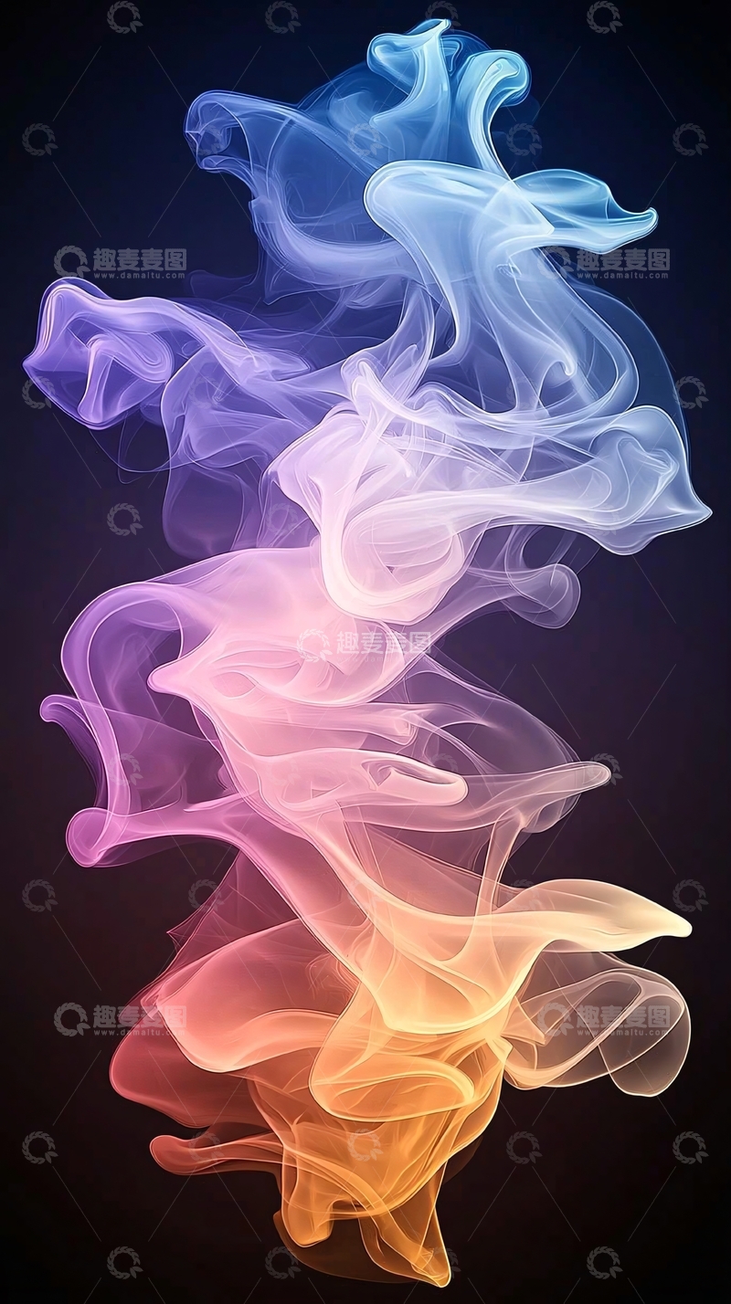 高清大图下载【趣麦麦图】彩色烟雾流动抽象背景