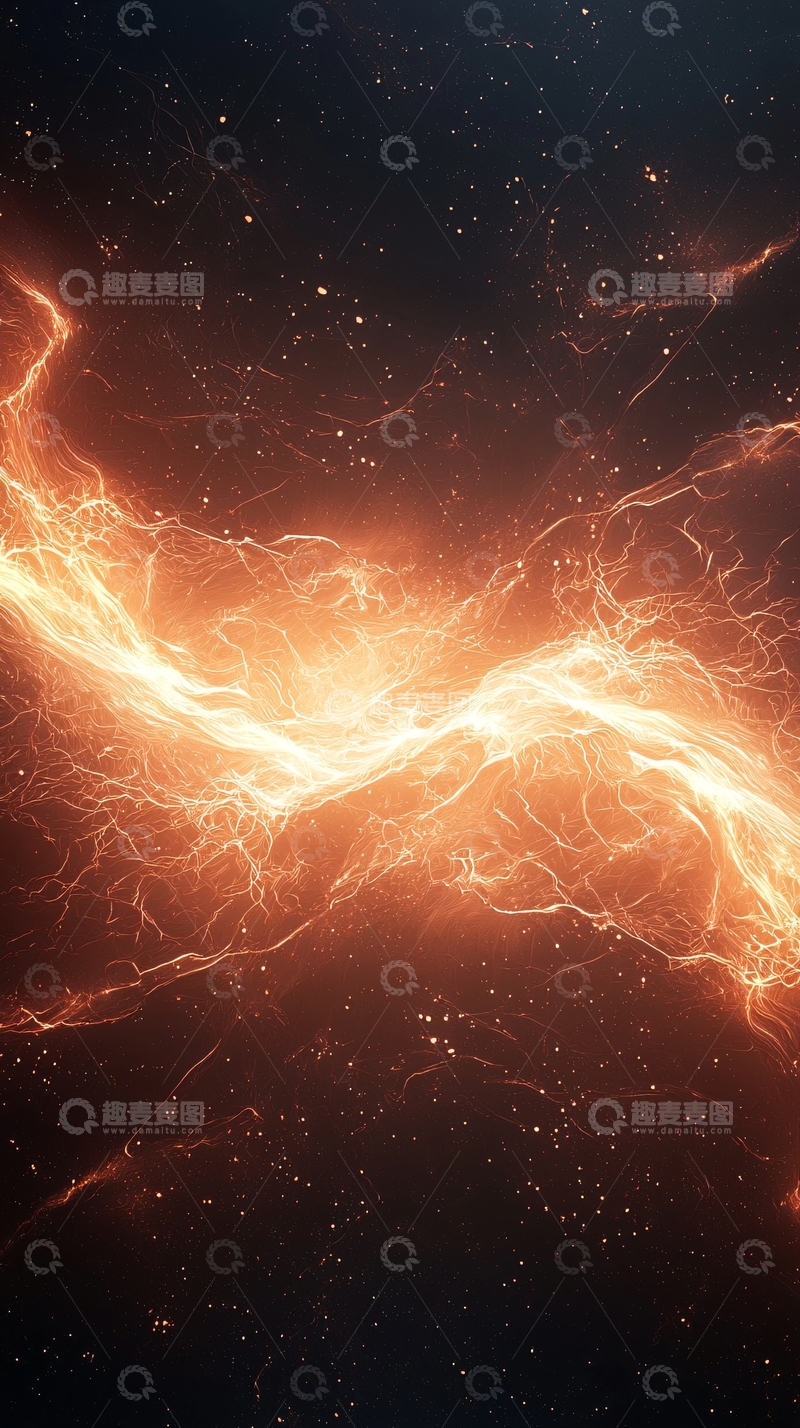 高清大图下载【趣麦麦图】橙色闪电状星云
