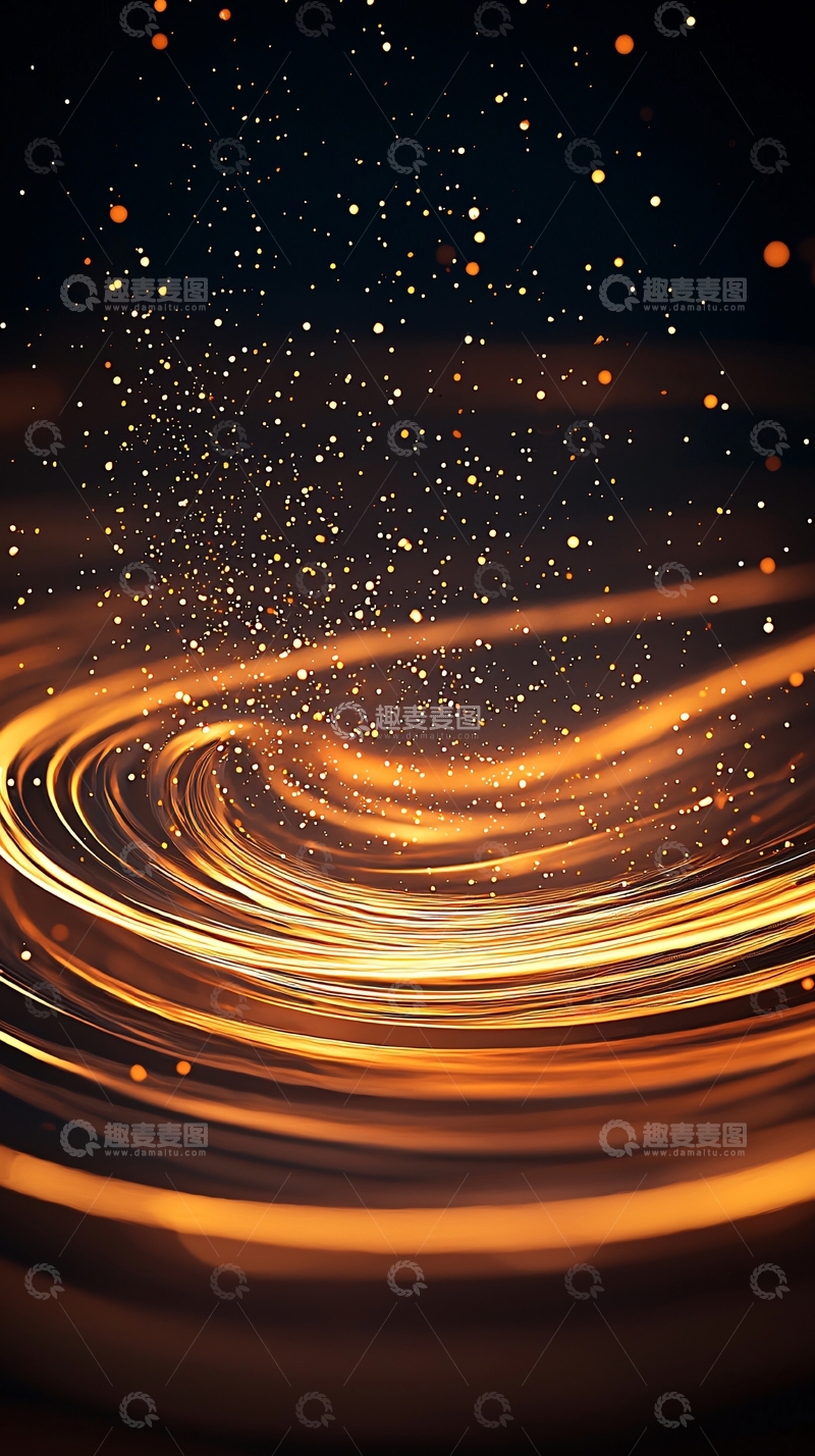 高清大图下载【趣麦麦图】金色光线汇聚流动
