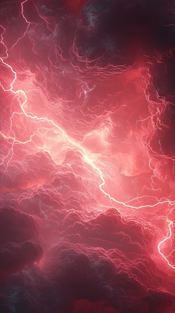 红色雷暴乌云风暴天气