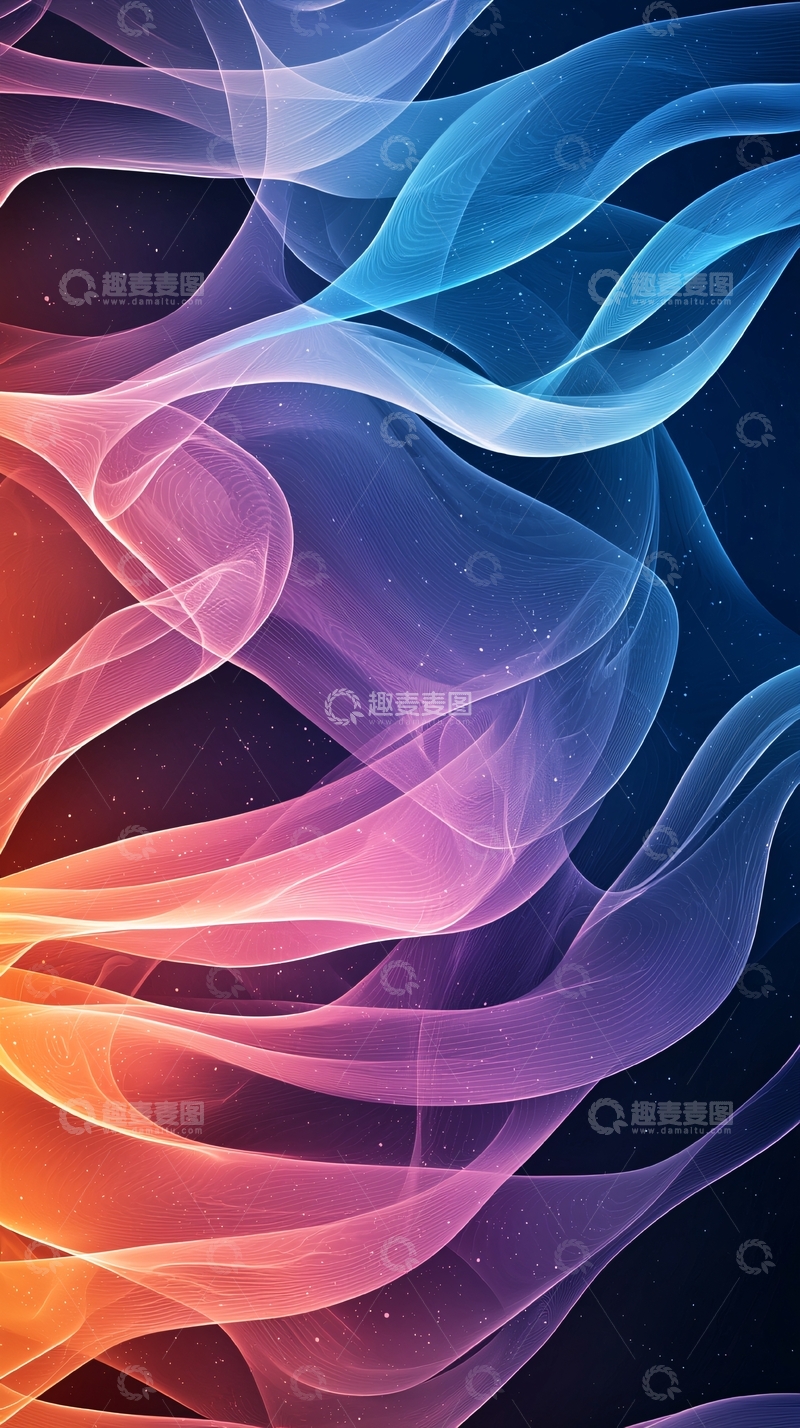 高清大图下载【趣麦麦图】彩色烟雾螺旋抽象背景