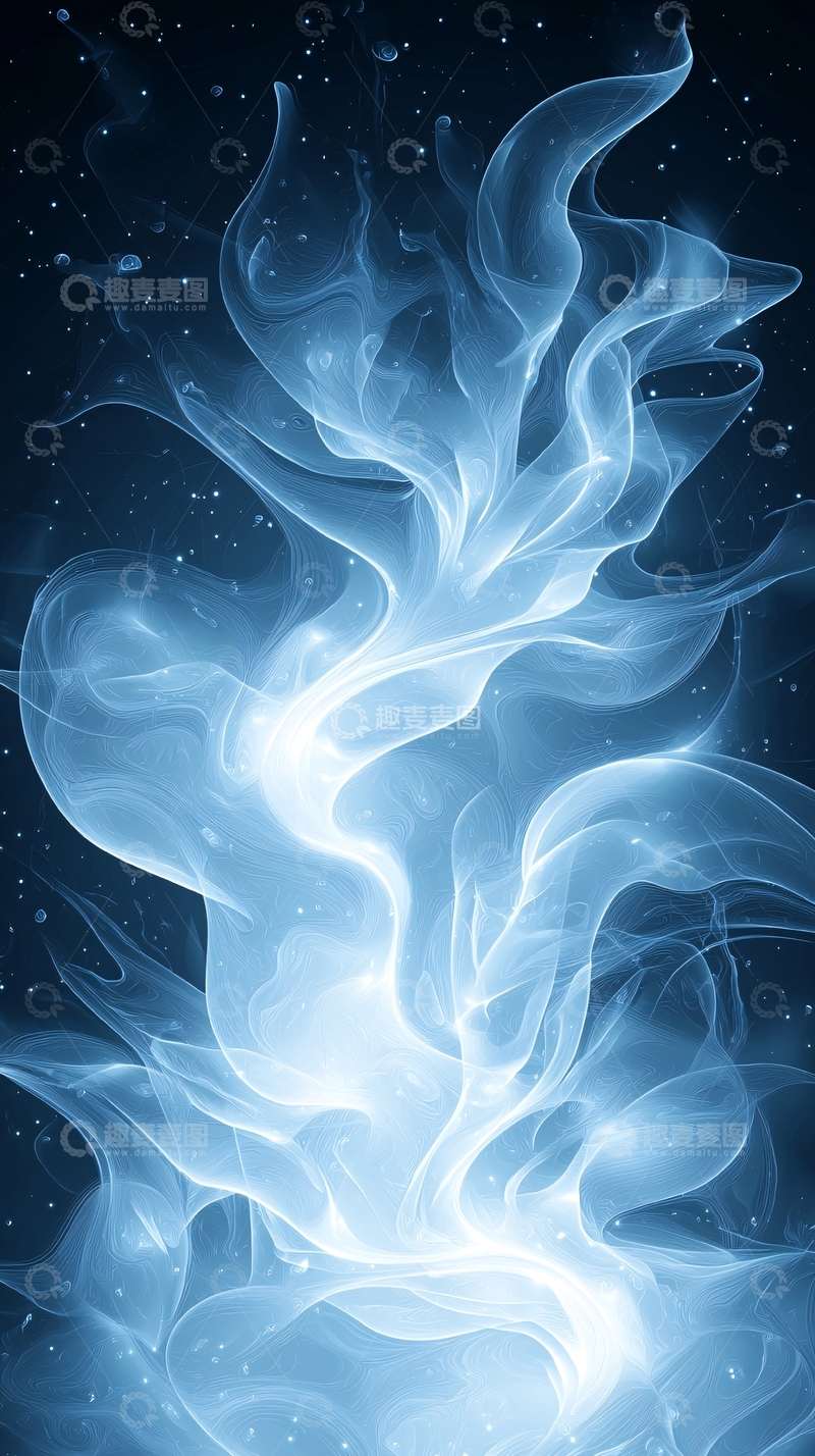 高清大图下载【趣麦麦图】蓝色烟雾状抽象图案