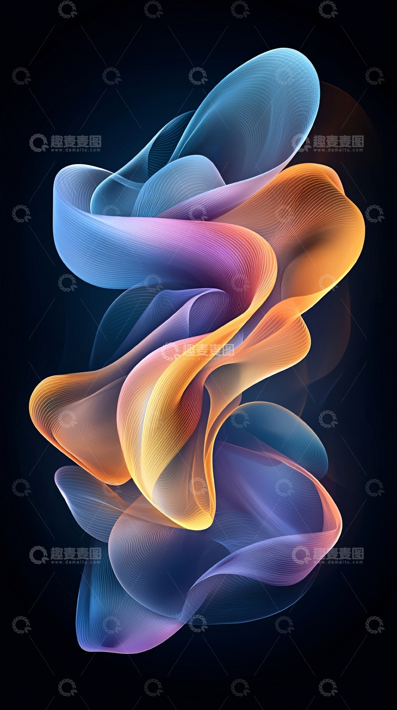 高清大图下载【趣麦麦图】彩色烟雾状流动渐变背景