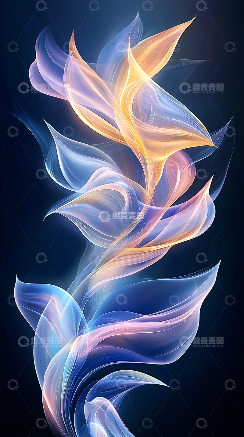 高清大图下载【趣麦麦图】蓝色金色渐变光效