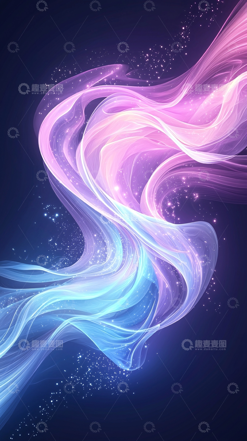 高清大图下载【趣麦麦图】柔和色彩流动曲线