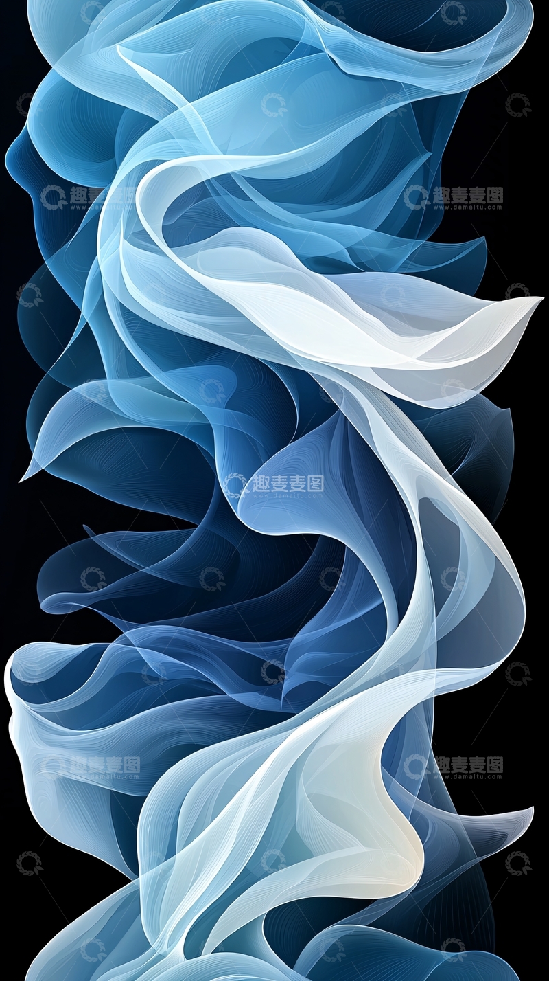 高清大图下载【趣麦麦图】蓝色和白色烟雾抽象背景