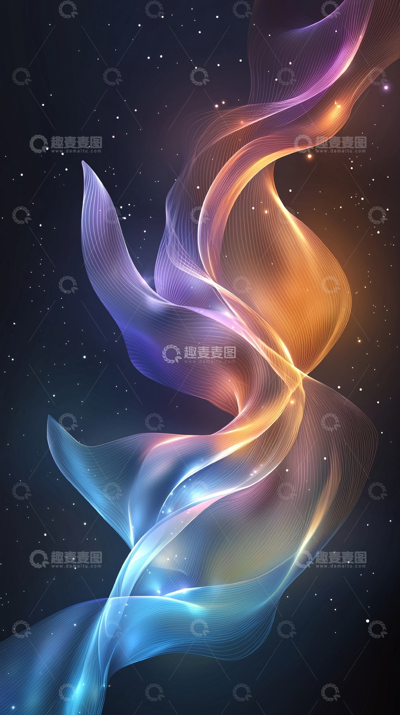 高清大图下载【趣麦麦图】抽象丝绸流动