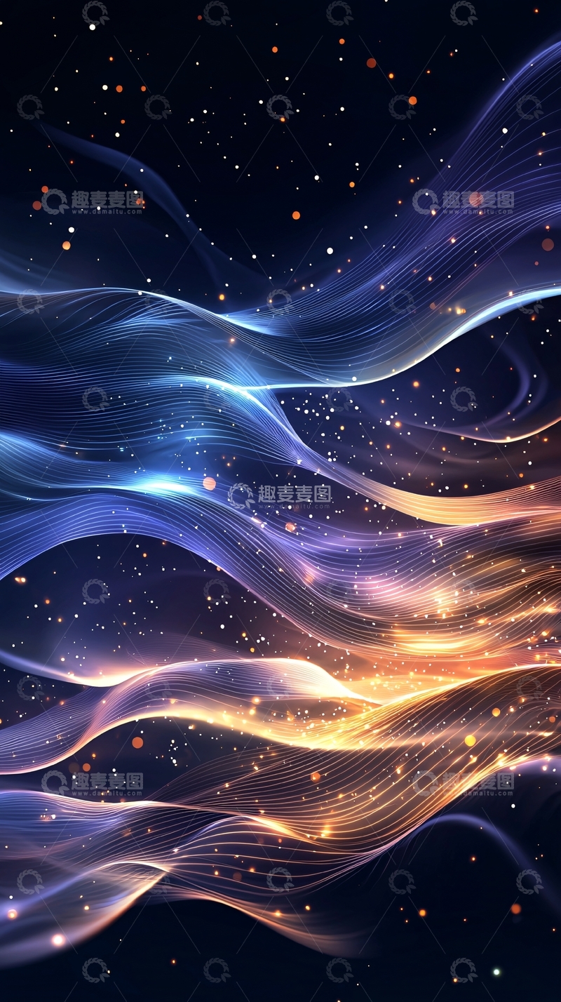 高清大图下载【趣麦麦图】星空背景的抽象光线流