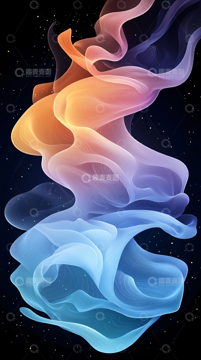 高清大图下载【趣麦麦图】彩色烟雾渐变背景