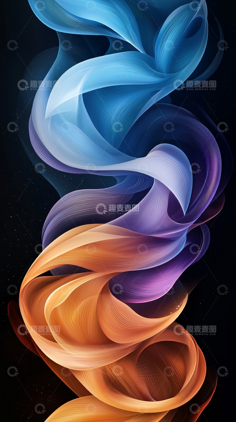 高清大图下载【趣麦麦图】抽象渐变彩色烟雾效果