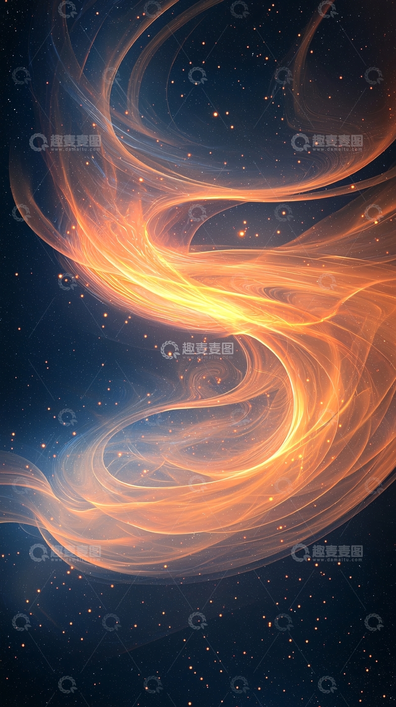 高清大图下载【趣麦麦图】金色光晕在深蓝背景中