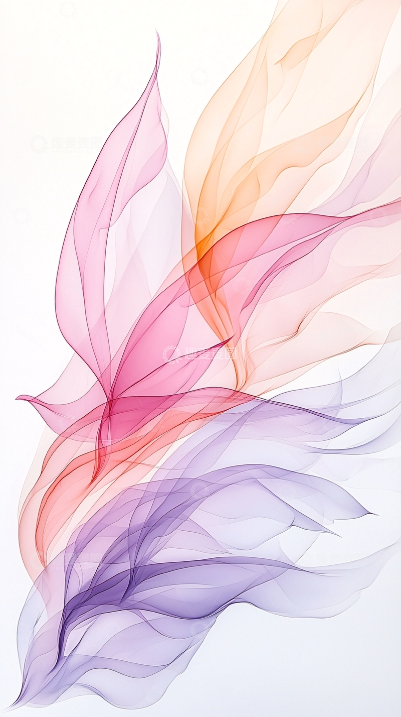 高清大图下载【趣麦麦图】轻盈透明彩色丝绸