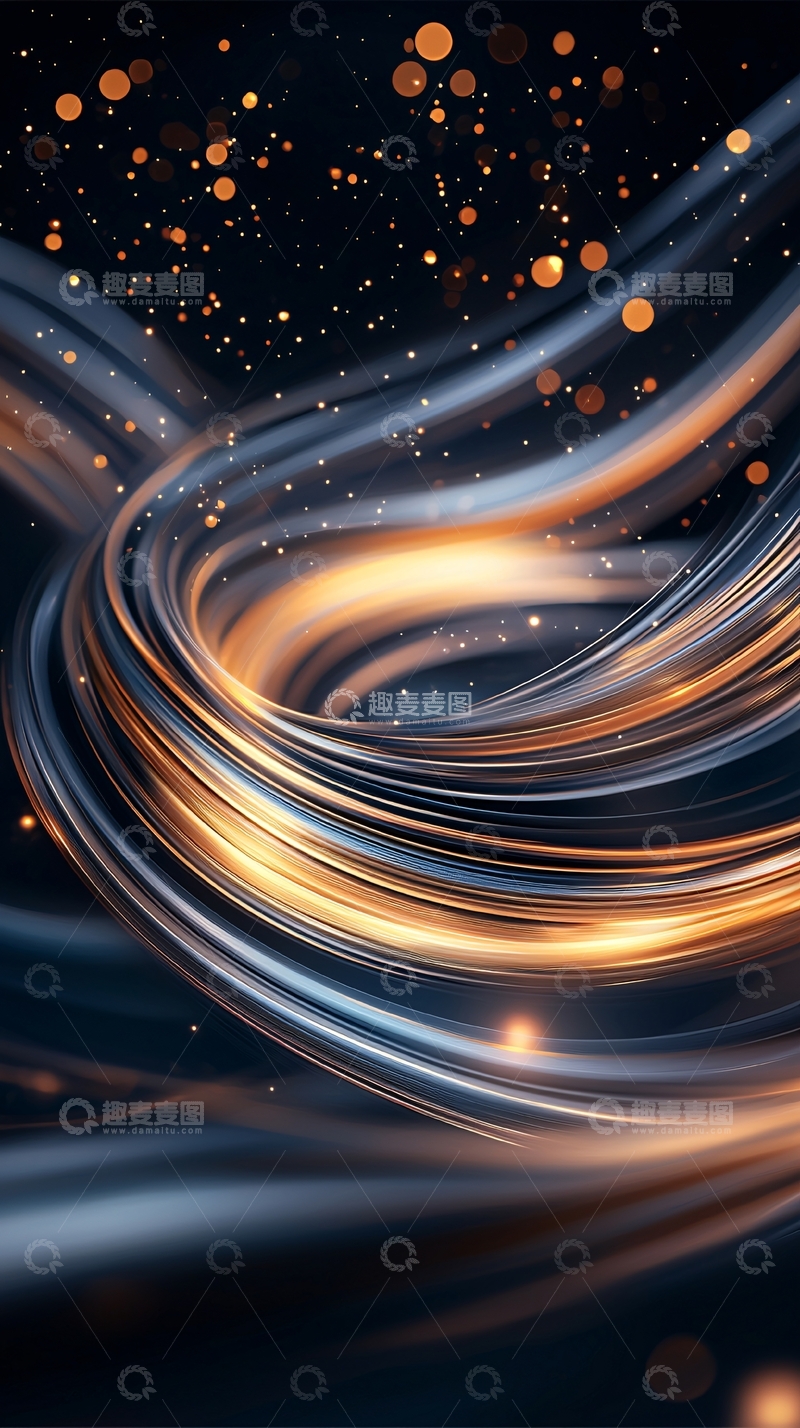 高清大图下载【趣麦麦图】金色光线流动背景