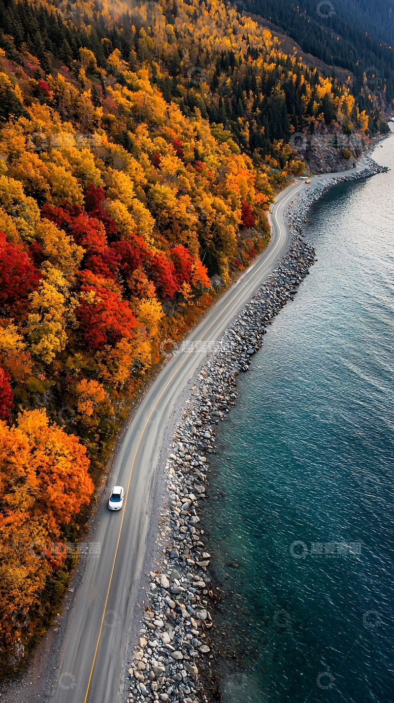 高清大图下载【趣麦麦图】秋季海岸公路
