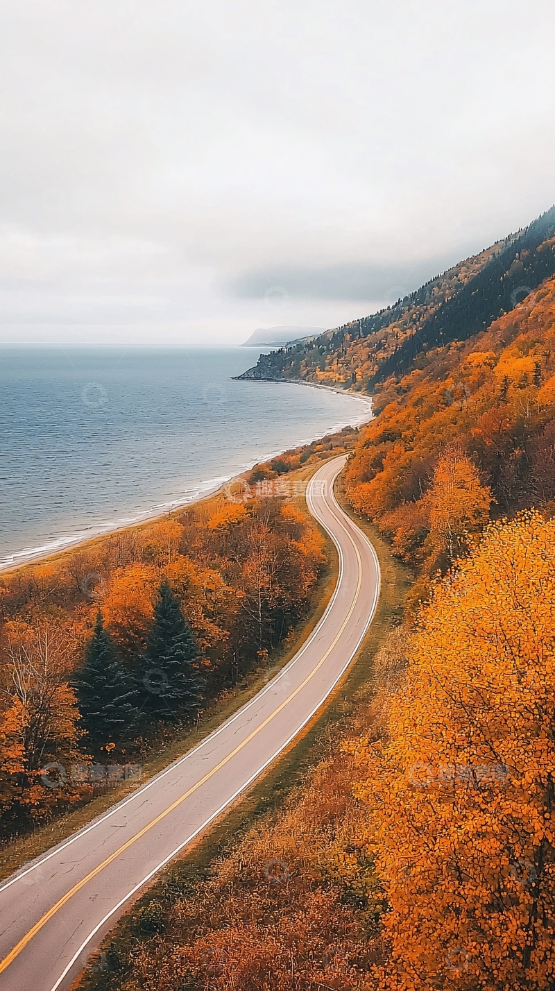 高清大图下载【趣麦麦图】秋季海岸公路