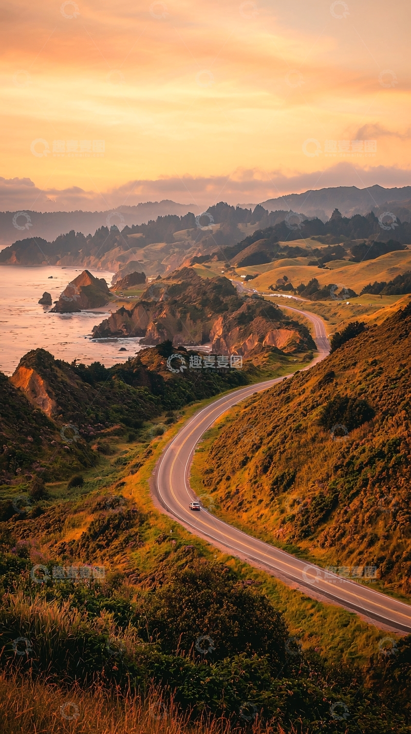高清大图下载【趣麦麦图】壮丽海岸线公路美景