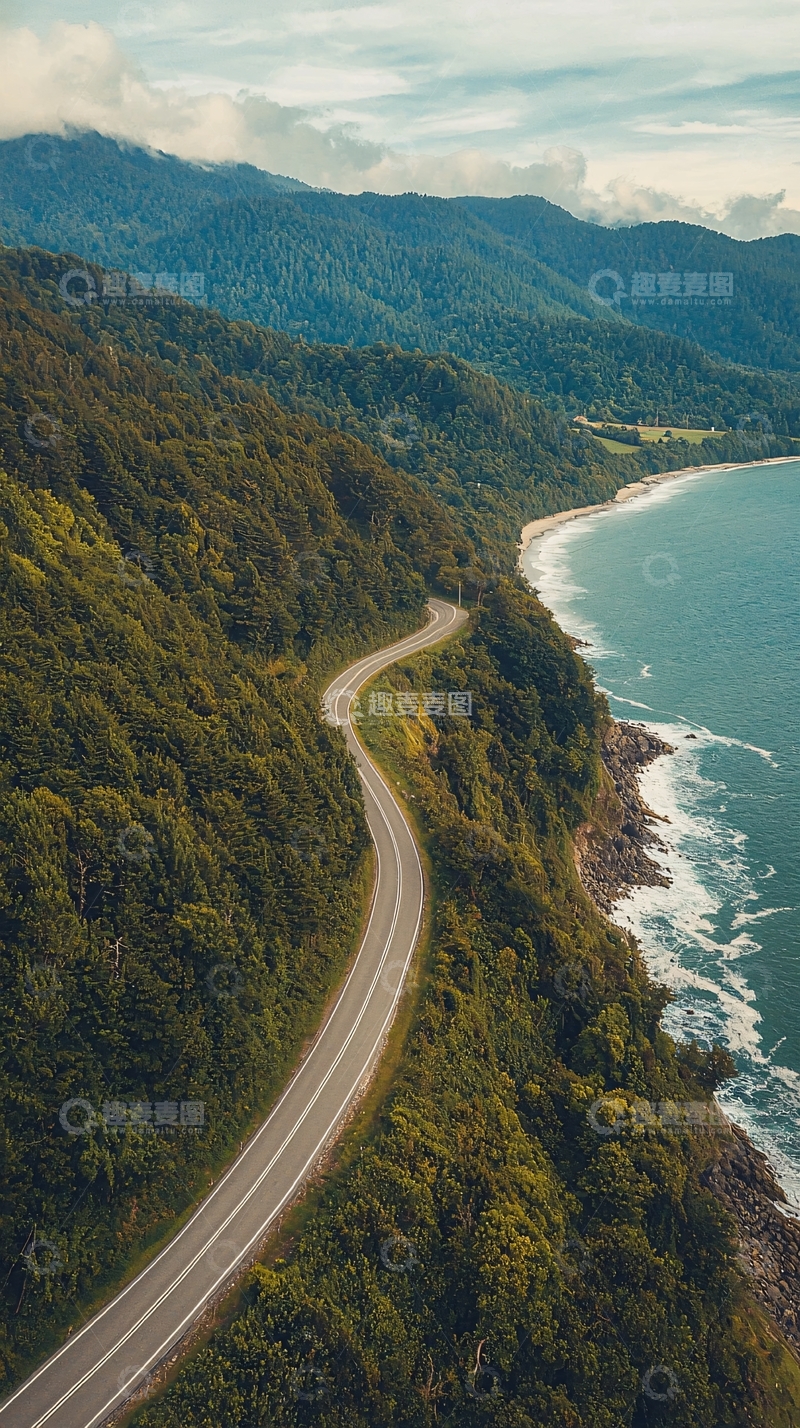 高清大图下载【趣麦麦图】海边公路高清图片