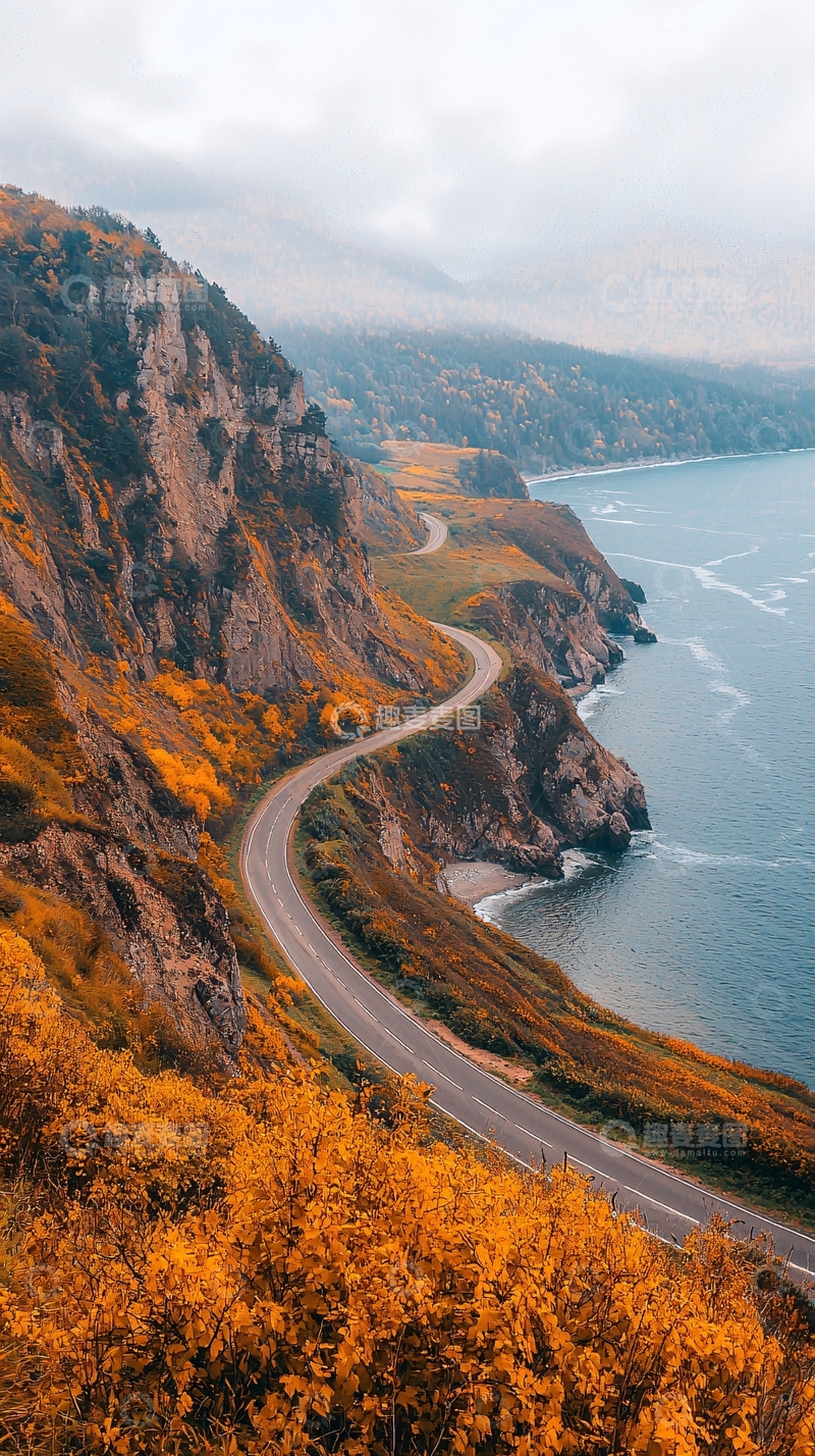 高清大图下载【趣麦麦图】蜿蜒的沿海公路