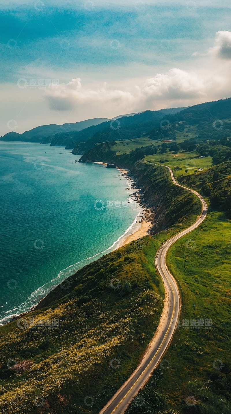 高清大图下载【趣麦麦图】蜿蜒的海岸公路