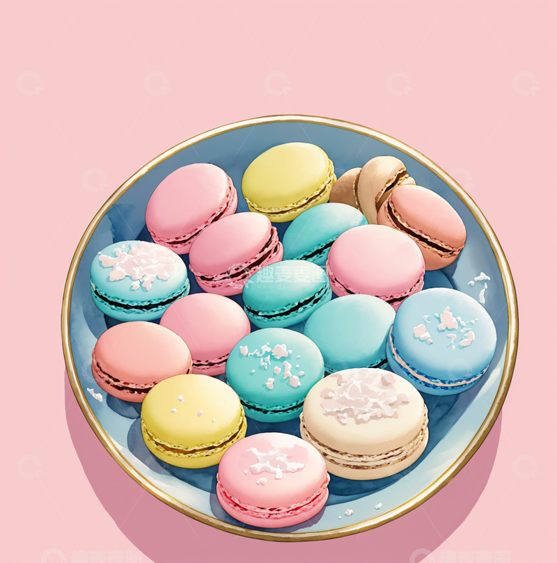 高清大图下载【趣麦麦图】水彩马卡龙4