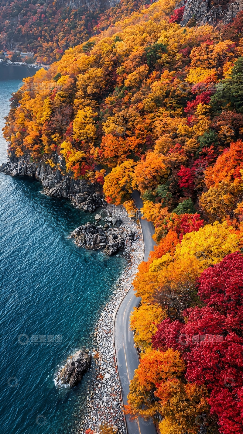 高清大图下载【趣麦麦图】秋色海岸公路风景