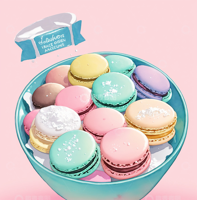 高清大图下载【趣麦麦图】水彩马卡龙2