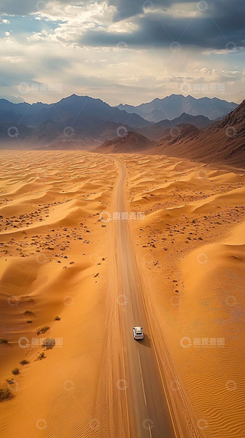 高清大图下载【趣麦麦图】沙漠中的公路旅行