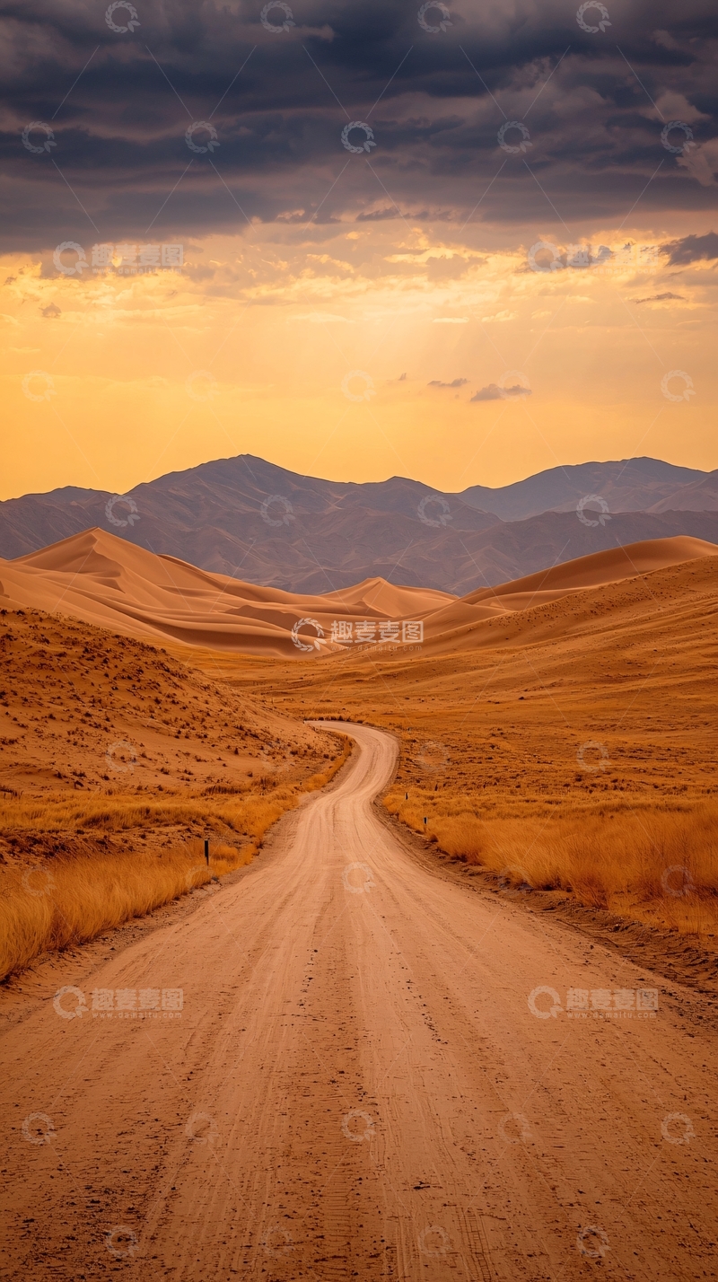 高清大图下载【趣麦麦图】荒漠公路高清图片