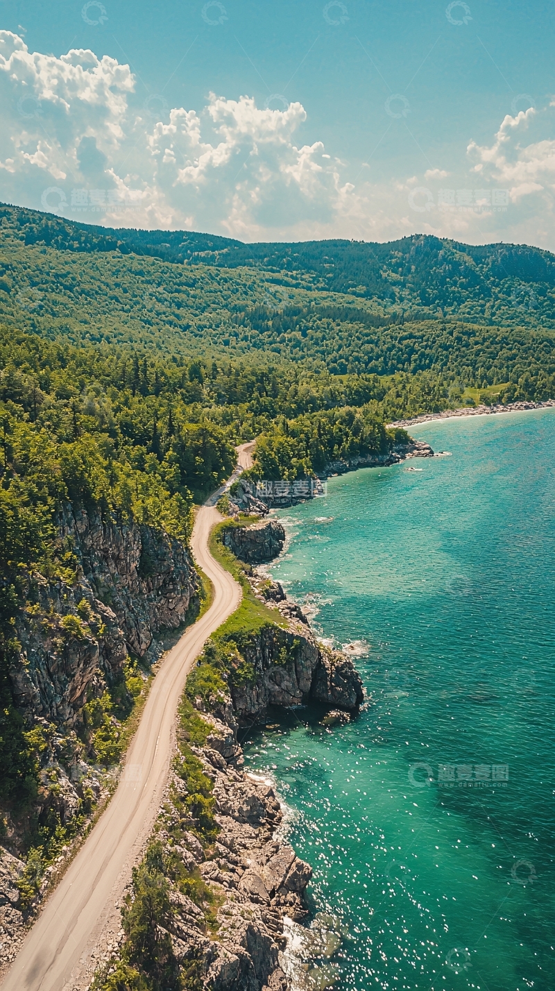高清大图下载【趣麦麦图】蜿蜒公路海岸线风光