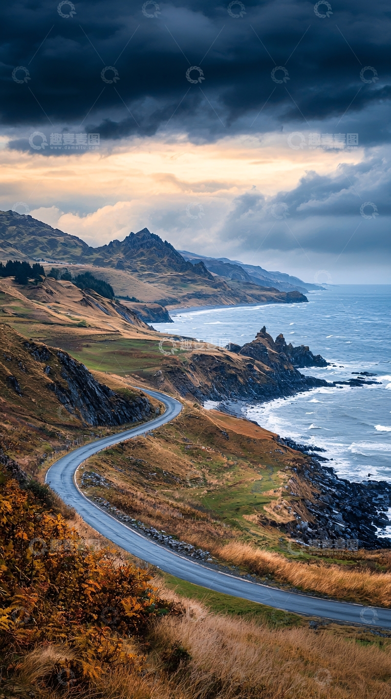 高清大图下载【趣麦麦图】蜿蜒海岸公路风景