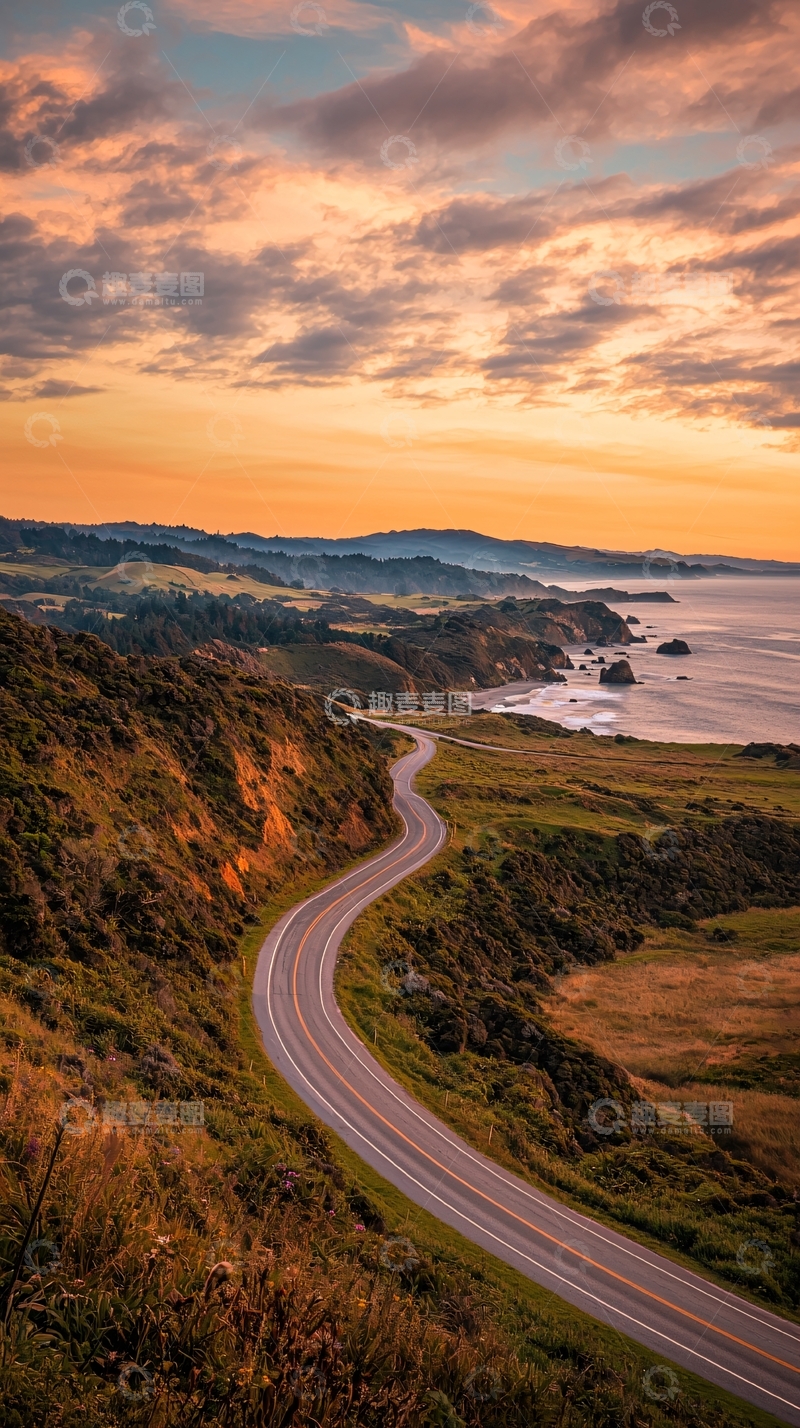 高清大图下载【趣麦麦图】蜿蜒海岸公路