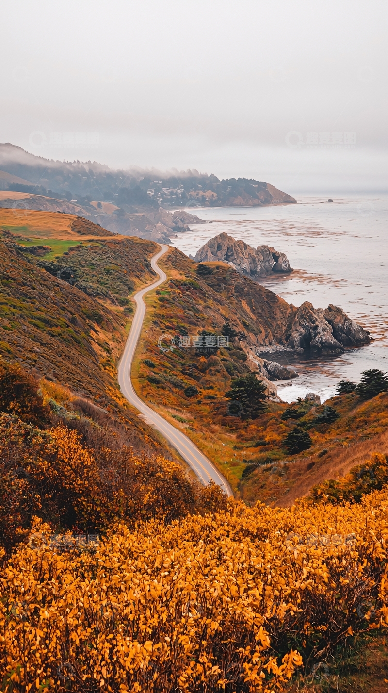 高清大图下载【趣麦麦图】蜿蜒海岸公路风景如画