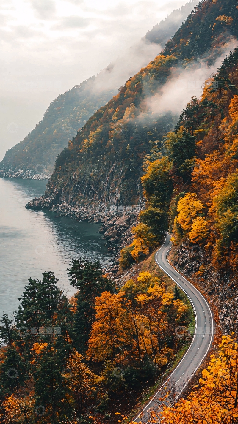 高清大图下载【趣麦麦图】蜿蜒公路在山海间