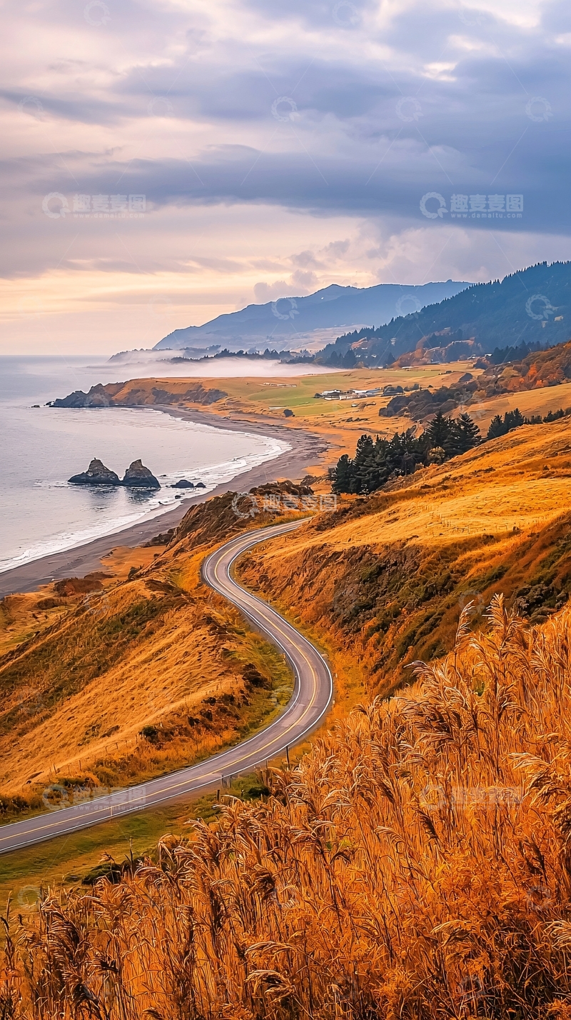 高清大图下载【趣麦麦图】海岸公路风景如画