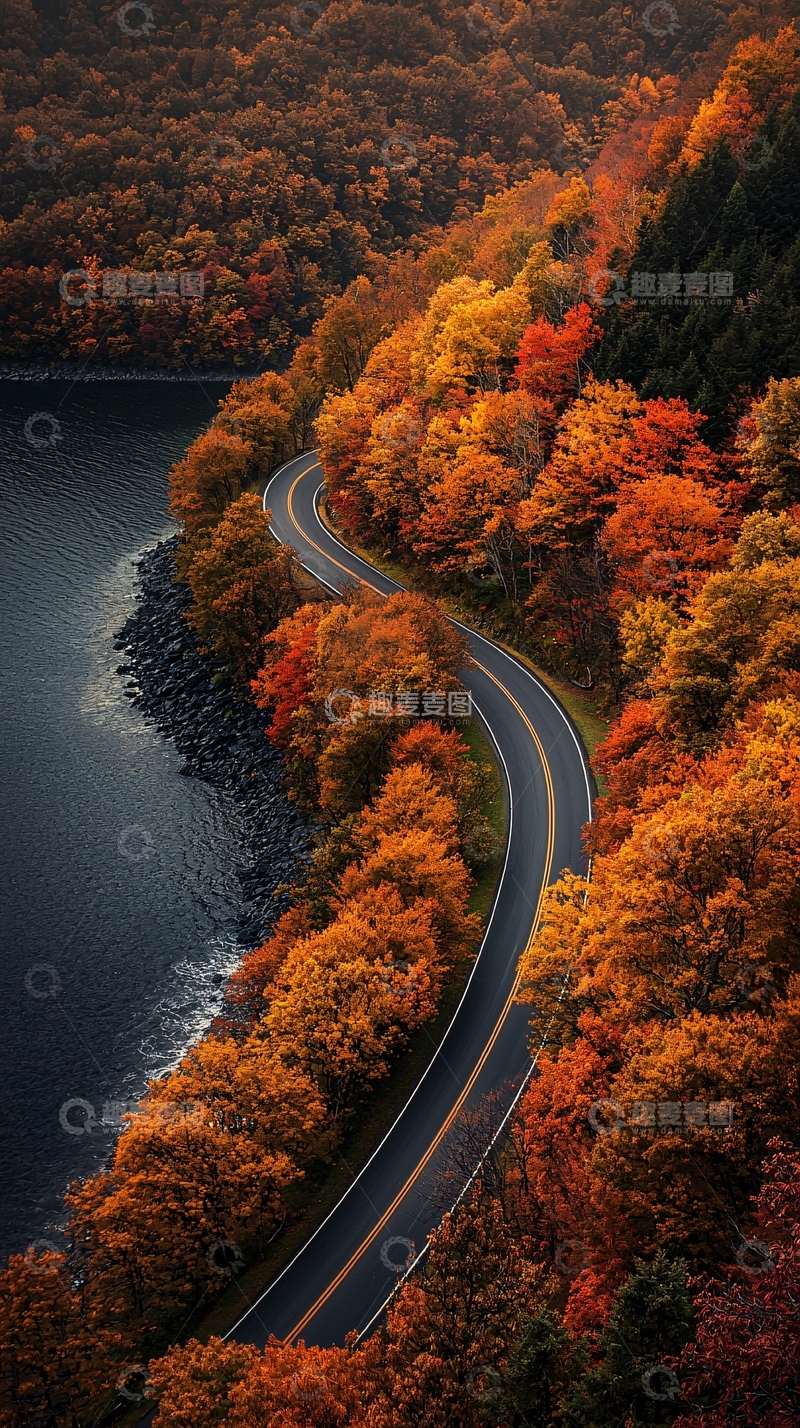 高清大图下载【趣麦麦图】秋日蜿蜒的公路