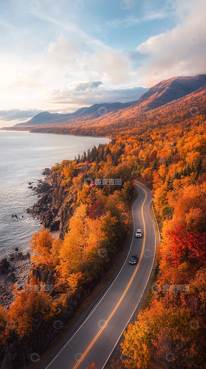 高清大图下载【趣麦麦图】秋季海岸公路美景