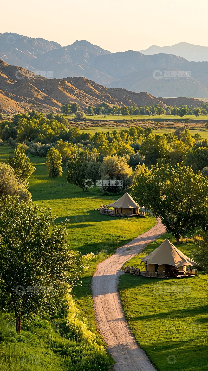 高清大图下载【趣麦麦图】风景如画的帐篷营地